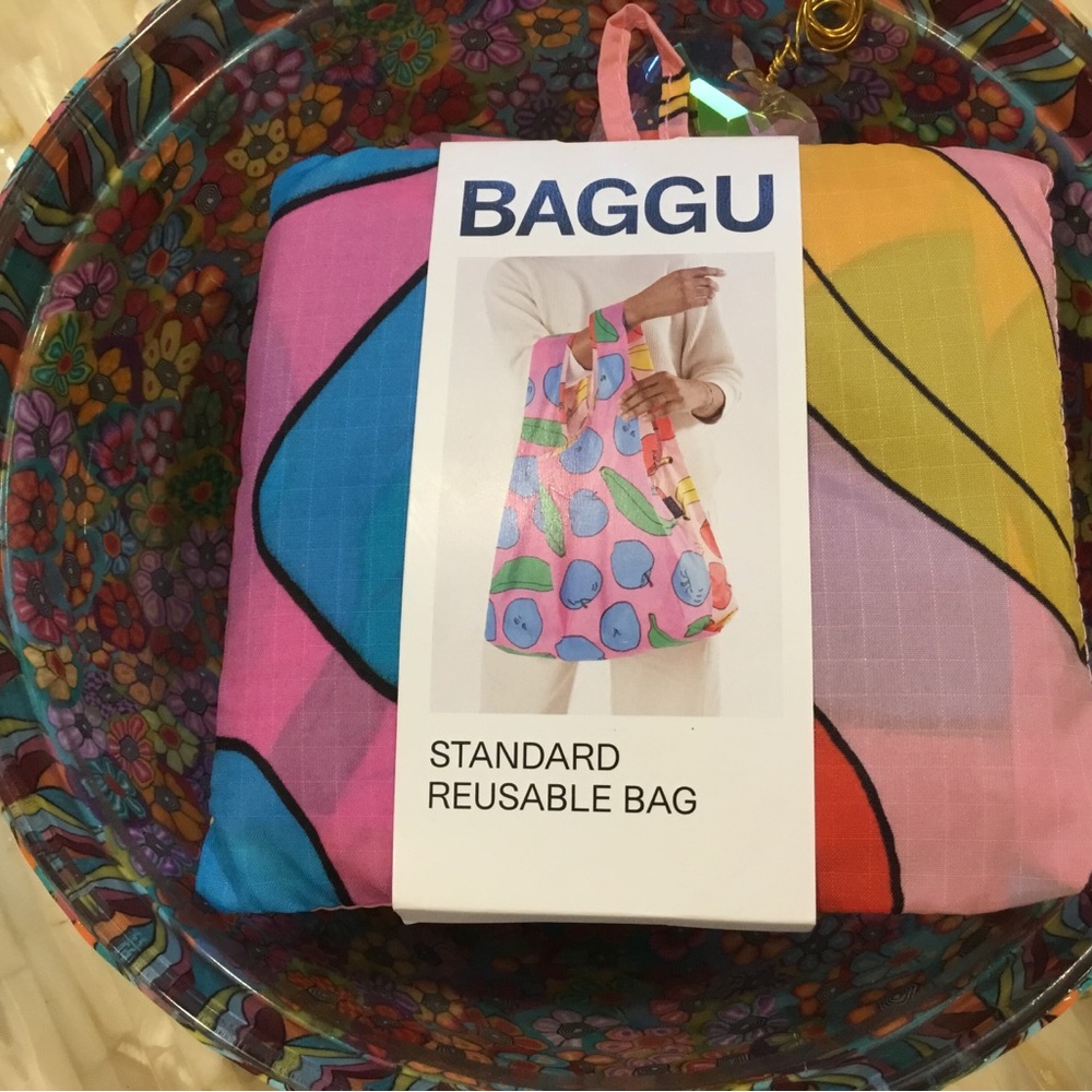 Nwt 2 Piece Bundle Baggu Tote Bags Standard Size Patisserie & Apples And Bananas View 4